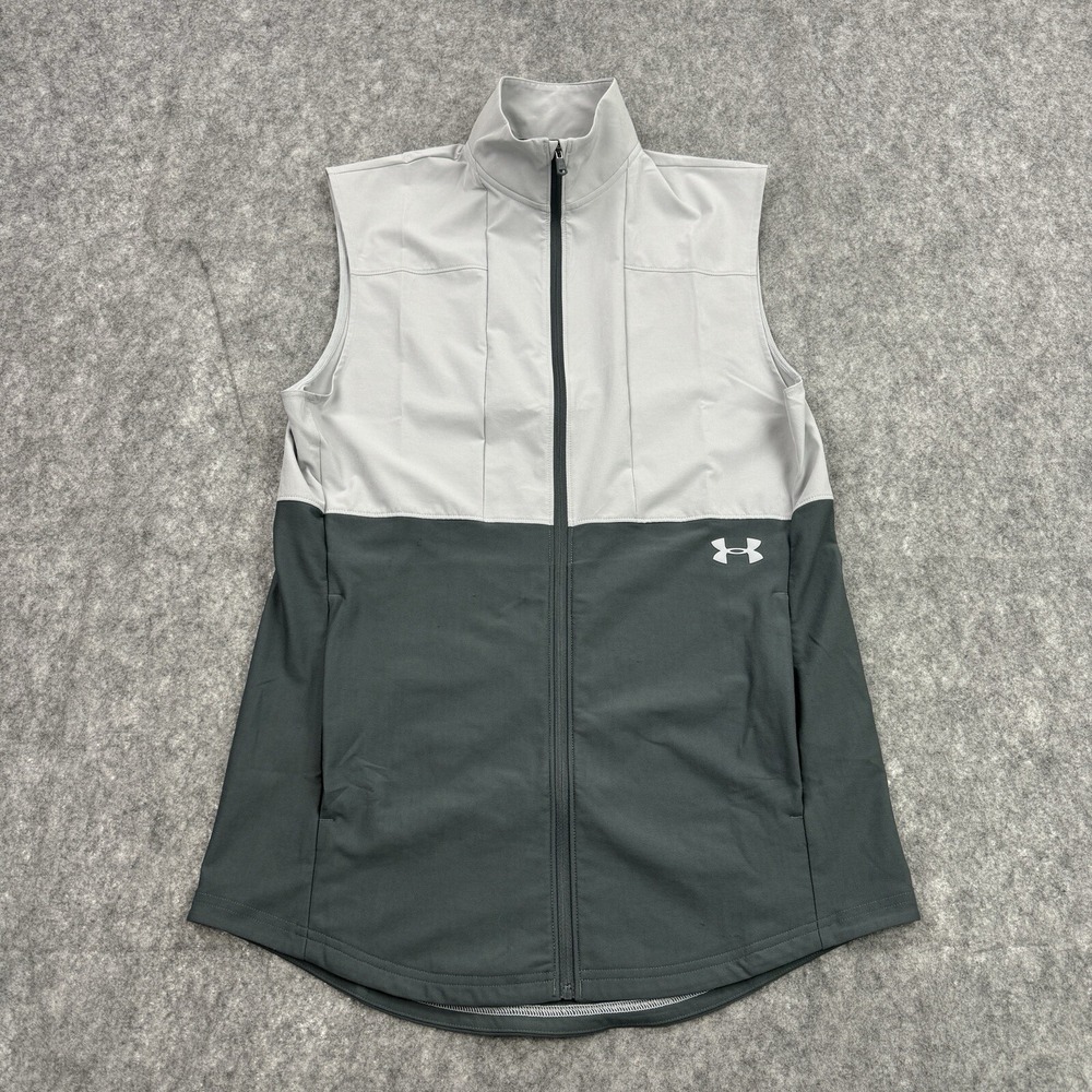 Under Armour Mens Jacket‎ Medium Gray Vanish Hybrid Vest Sleeveless Fitted Wind